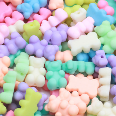 20 τμχ 9 Χρώματα Ματ Μίνι Χάντρες για Αρκούδα Ακρυλικό Γούρι Χαλαρές Χάντρες Αποστάτης για Κατασκευή κοσμημάτων Σκουλαρίκια κολιέ βραχιόλι Diy 11x18mm