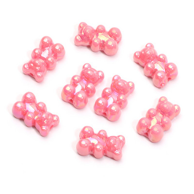 20 τμχ 9 Χρώματα Ματ Μίνι Χάντρες για Αρκούδα Ακρυλικό Γούρι Χαλαρές Χάντρες Αποστάτης για Κατασκευή κοσμημάτων Σκουλαρίκια κολιέ βραχιόλι Diy 11x18mm