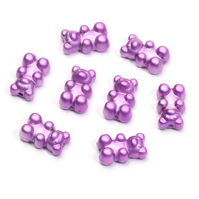 20 τμχ 9 Χρώματα Ματ Μίνι Χάντρες για Αρκούδα Ακρυλικό Γούρι Χαλαρές Χάντρες Αποστάτης για Κατασκευή κοσμημάτων Σκουλαρίκια κολιέ βραχιόλι Diy 11x18mm