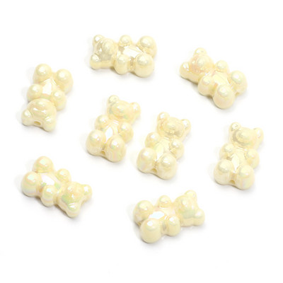 20 τμχ 9 Χρώματα Ματ Μίνι Χάντρες για Αρκούδα Ακρυλικό Γούρι Χαλαρές Χάντρες Αποστάτης για Κατασκευή κοσμημάτων Σκουλαρίκια κολιέ βραχιόλι Diy 11x18mm