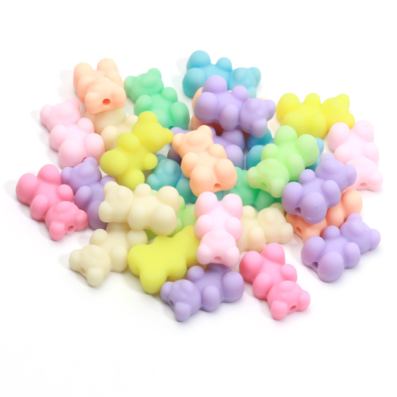 20 τμχ 9 Χρώματα Ματ Μίνι Χάντρες για Αρκούδα Ακρυλικό Γούρι Χαλαρές Χάντρες Αποστάτης για Κατασκευή κοσμημάτων Σκουλαρίκια κολιέ βραχιόλι Diy 11x18mm