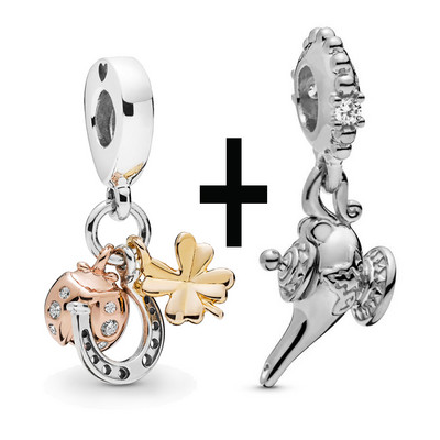 Buipoey 2tk Kuldne Lamp Hernehirmutis Kuninganna Mesilase Ripats Charm Fit Brands Käevõru Naistele Kaelakee Käevõru Käevõru Käevõru Kingitus