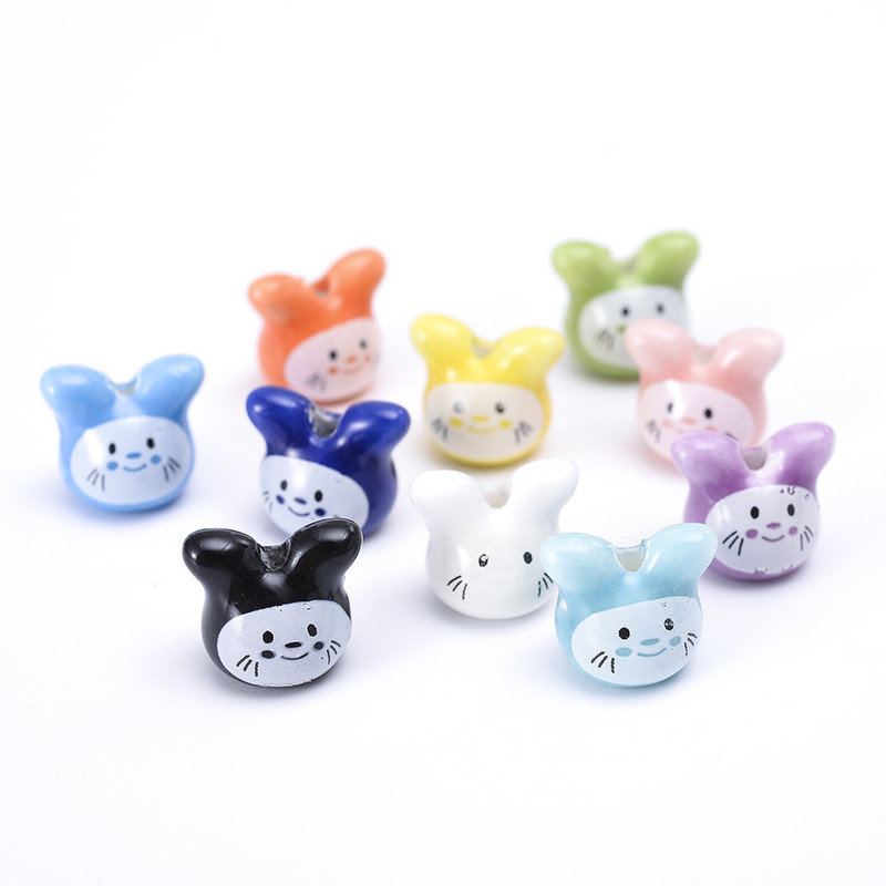 5 kom 12 mm šarene činčile keramičke perle slatka životinja Totoro labave perle glazura nakit za izradu narukvica DIY obrt
