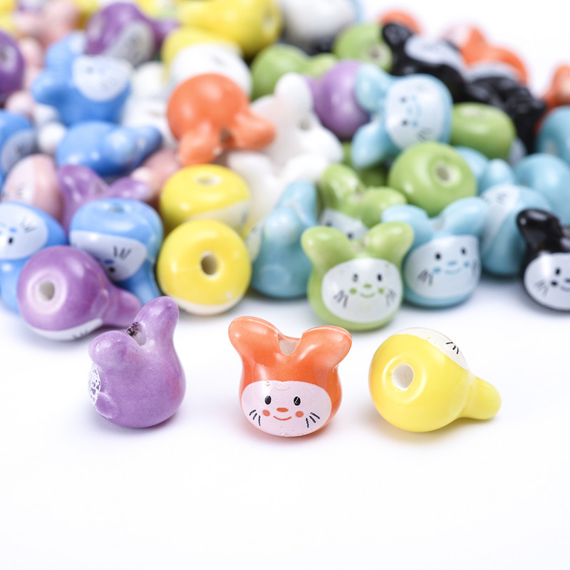 5 kom 12 mm šarene činčile keramičke perle slatka životinja Totoro labave perle glazura nakit za izradu narukvica DIY obrt