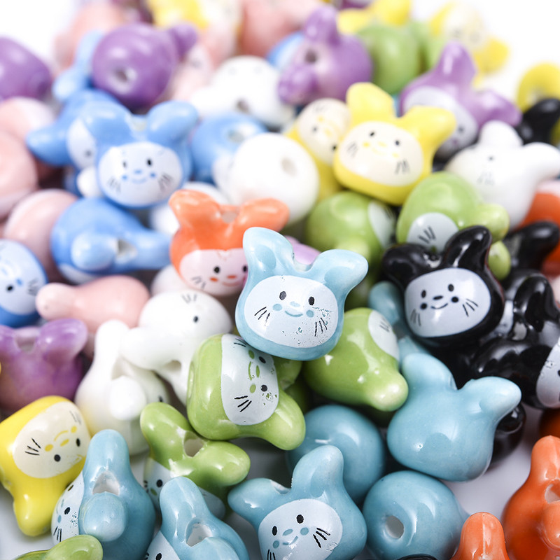 5 kom 12 mm šarene činčile keramičke perle slatka životinja Totoro labave perle glazura nakit za izradu narukvica DIY obrt