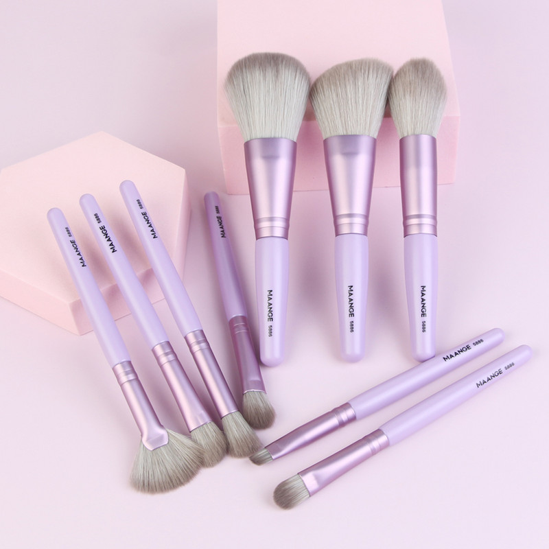 MAANGE 9Pcs Face Foundation Eyeshadow Powder Blush Soft Brushes Kit Tool Makeup
