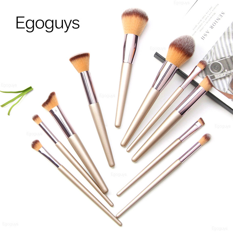 1db Champagne Gold Sminkecsetek Szemhéjpúder Blending Alapozó Púder Szemceruza Szempilla Ajakkefe Korrektor Kozmetikai Szépség Tippek