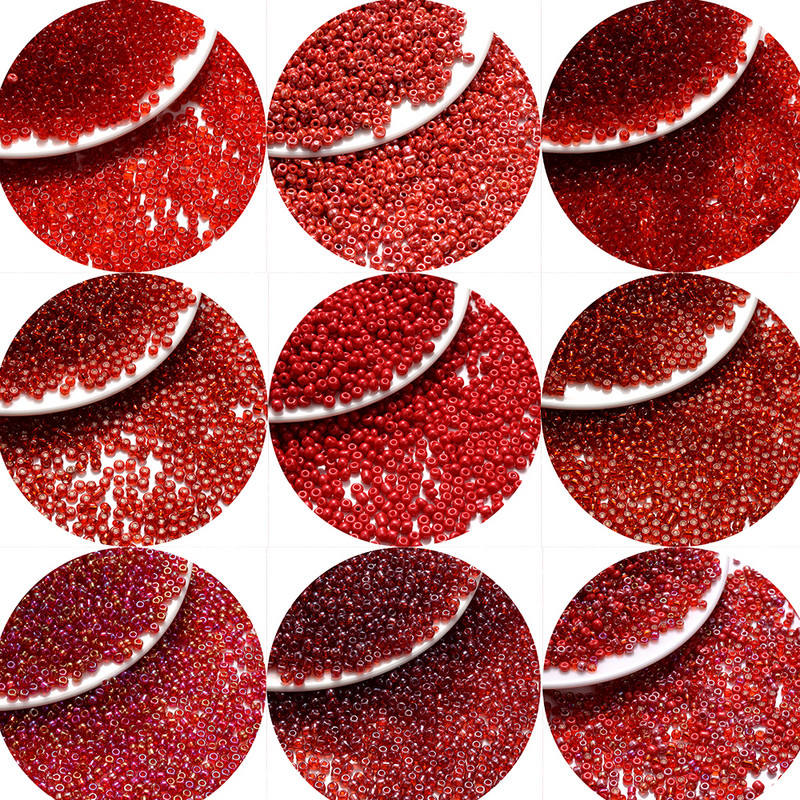 300-1500 τμχ 3 χιλιοστά Τσέχικα γυάλινες χάντρες για σπόρους Mix Red Round Spacer Beads For Jewelry Making Diy χειροποίητα αξεσουάρ κολιέ βραχιόλι