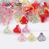 Valikuline värv 50 tk trompeti lille kujuga akrüül vahehelmed käsitsi valmistatud DIY kaelakee käevõru ehete valmistamine õmblemine