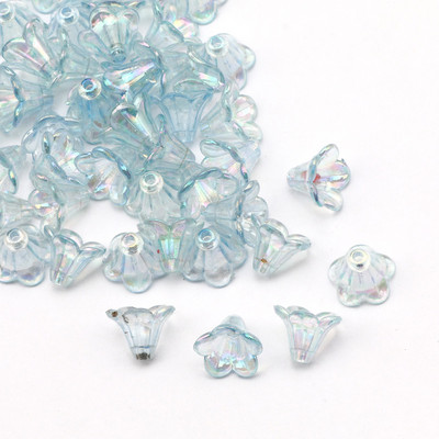 Valikuline värv 50 tk trompeti lille kujuga akrüül vahehelmed käsitsi valmistatud DIY kaelakee käevõru ehete valmistamine õmblemine