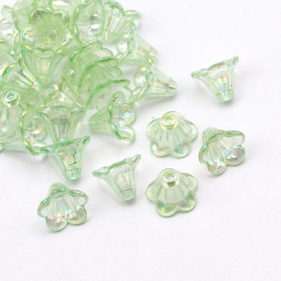 Valikuline värv 50 tk trompeti lille kujuga akrüül vahehelmed käsitsi valmistatud DIY kaelakee käevõru ehete valmistamine õmblemine