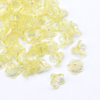 Valikuline värv 50 tk trompeti lille kujuga akrüül vahehelmed käsitsi valmistatud DIY kaelakee käevõru ehete valmistamine õmblemine