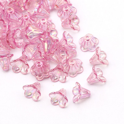 Valikuline värv 50 tk trompeti lille kujuga akrüül vahehelmed käsitsi valmistatud DIY kaelakee käevõru ehete valmistamine õmblemine