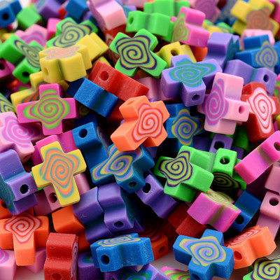 iYOE 30/50/100 tk Roheline tulnuka kujuga savihelmed Star Cross polümeerist savihelmed ehete valmistamiseks Käevõru kaelakee DIY ornament