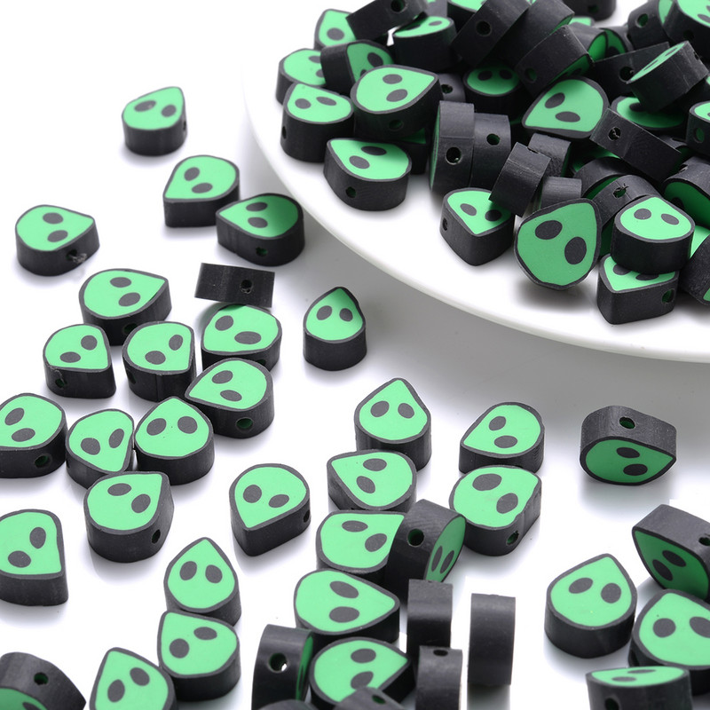 iYOE 30/50/100 tk Roheline tulnuka kujuga savihelmed Star Cross polümeerist savihelmed ehete valmistamiseks Käevõru kaelakee DIY ornament