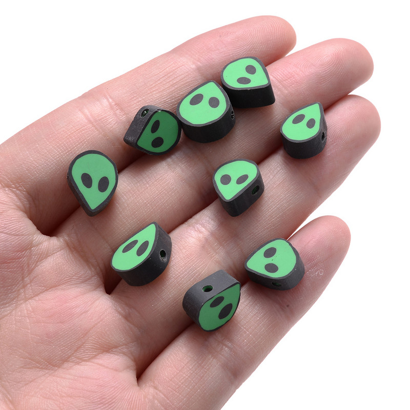 iYOE 30/50/100 tk Roheline tulnuka kujuga savihelmed Star Cross polümeerist savihelmed ehete valmistamiseks Käevõru kaelakee DIY ornament