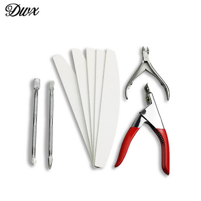 Nail Gel Polish Remover Clips Set Nail Art Tools Nail Files 100/180 Grit Steel Pusher Sticker Clean Edges for Nails Cutter