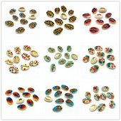 10 buc./lot, multicolor, coajă naturală, mărgele distanțare libere, 10-20 mm, mărgele ovale, pentru bijuterii, colier, brățară, accesoriu # ZZ04