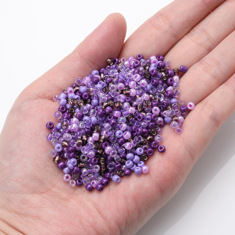 300/600/1500 kom 3 mm Austria Crystal Mix Purple Češko staklo Seed Spacer Perle za DIY izradu nakita Narukvica Dodatak za ogrlicu