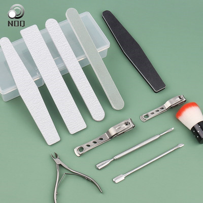 Manicure Set Kit Profesional Storage Box With Nail File Dead Skin Remover Nail Clipper Nail Scissors Cleaning Brush