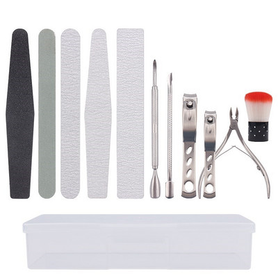 Maniküüri komplekt Professionaalne hoiukarp koos küüneviiliga Dead Skin Remover Küünekääris Küünekäärid Puhastushari