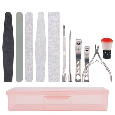 Maniküüri komplekt Professionaalne hoiukarp koos küüneviiliga Dead Skin Remover Küünekääris Küünekäärid Puhastushari