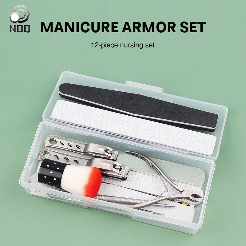 Maniküüri komplekt Professionaalne hoiukarp koos küüneviiliga Dead Skin Remover Küünekääris Küünekäärid Puhastushari
