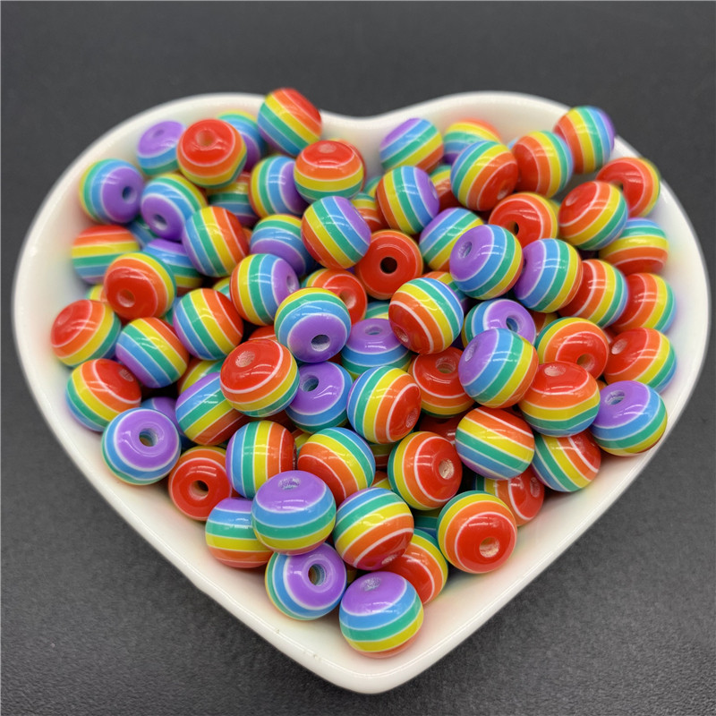 6 χιλιοστά 8 χιλιοστά 10 χιλιοστά Στρογγυλές χάντρες γοητείας Ρητίνης λωρίδες Χαλαρές χάντρες διαχωρισμού για κοσμήματα Αξεσουάρ κολιέ βραχιολιών DIY