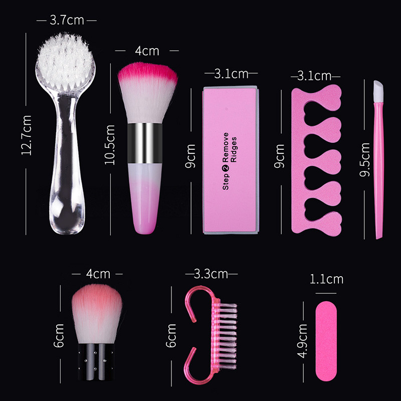 8 τμχ/σετ Επαγγελματικές ακρυλικές βούρτσες για λίμα νυχιών Block UV Gel Σετ βερνικιού νυχιών Περιποίηση νυχιών Σετ λείανσης νυχιών Εργαλεία μακιγιάζ για μανικιούρ