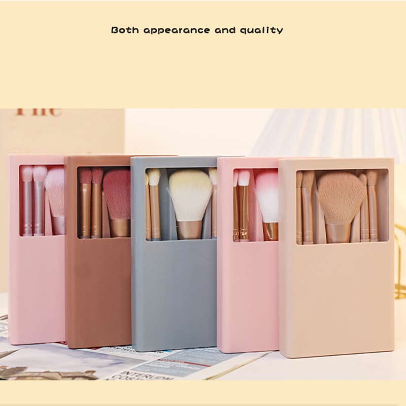 Travel Meigipintslite komplekt peegliga, pehmete harjastega, lahtine tolm, lauvärv, kaasaskantavad meigivahendid, 5 tk/komplekt