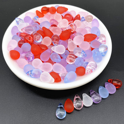 30tk 8x13mm läbipaistvad matt pisarakujulised helmed akrüülhelmed lahtised vahehelmed ehted käevõru ripatskõrvarõnga meisterdamine