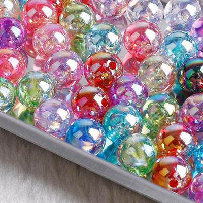 6 χιλιοστά 8 χιλιοστά 10 χιλιοστά Rainbow Candy AB Χρώμα Στρογγυλές ακρυλικές χάντρες Χαλαρές χάντρες για κοσμήματα DIY βραχιόλι κολιέ