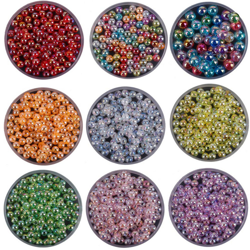 6 mm 8 mm 10 mm Rainbow Candy AB Okrugle akrilne perle labave razmaknice za izradu nakita DIY narukvica ogrlica