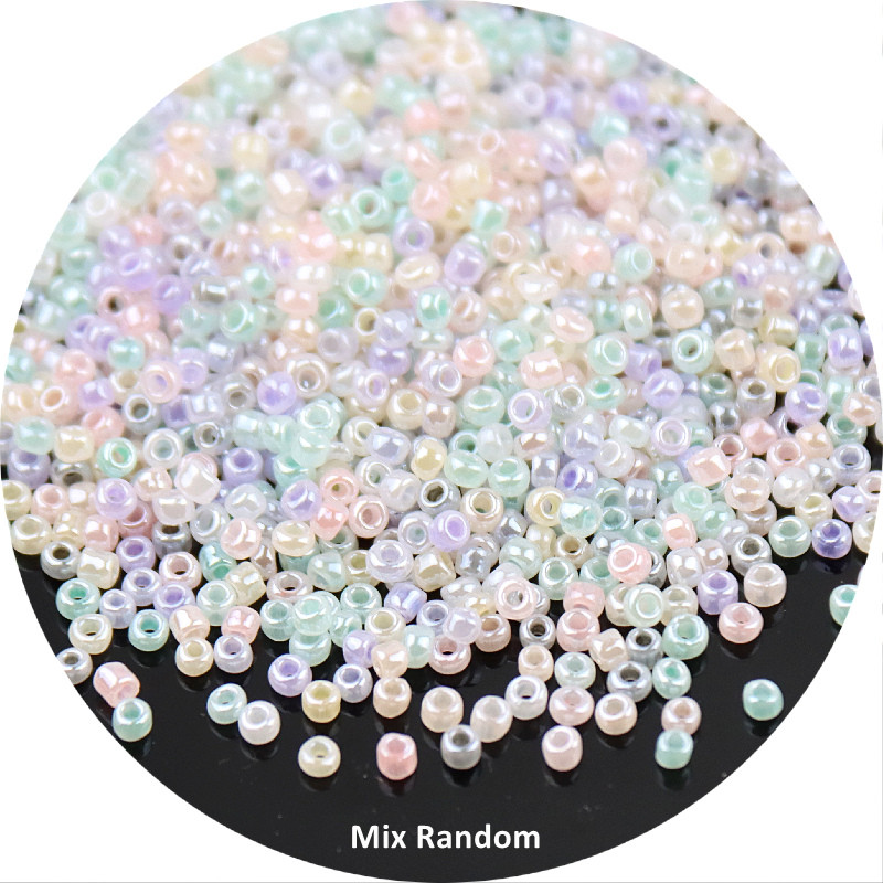 Mitme suurusega 1,5 mm 2 mm 3 mm 4 mm Tseiloni ümmargused klaasist seemnehelmed Macaroon Cream vahehelmed isetegemiseks ehete valmistamiseks käevõru tarvik