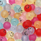 30 τμχ 10 χιλιοστά Πολύχρωμες χαμογελαστές χάντρες Ακρυλικές Χαλαρές χάντρες για κοσμήματα Κατασκευή DIY Χειροποίητα βραχιόλια Αξεσουάρ κολιέ