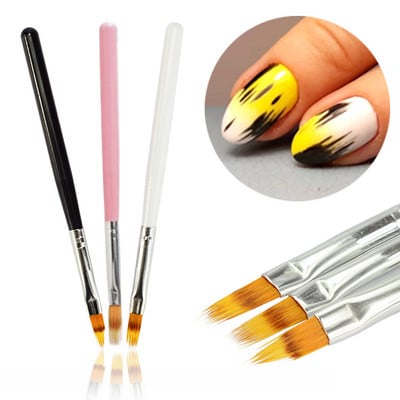 1gab Nail Art Brush Gēla birste Nail Art Ombre Mīksta gradienta birste manikīram Nagu laka Zīmēšanas gleznu dekoru pildspalva LA285-1