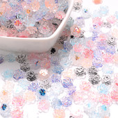 100 τμχ/παρτίδα 3D ακρυλικές καμέλιες Flower Clear Crystal AB Color Mixed Beads Charms Kawaii Nail Supplies for Manicure