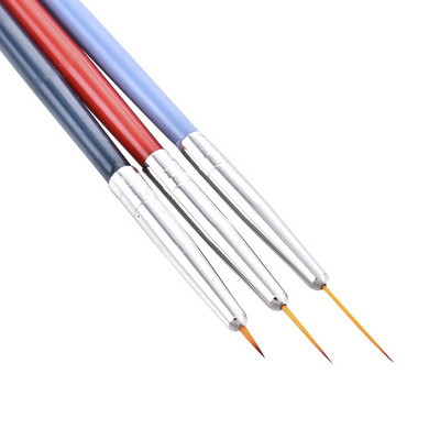 3 τμχ/Σετ βούρτσες νυχιών για τζελ μανικιούρ Λευκή λαβή Μαλακή κεφαλή σχεδίασης με κουκκίδες μοτίβο ρίγες DIY Creative Craft Nail Art στυλό