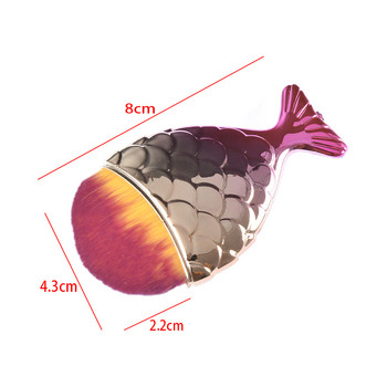Βούρτσα νυχιών σε σχήμα ουράς ψαριού Καλλυντικά πινέλα με κάτω μέρος ψαριού Πούδρα σκόνης καθαρισμού για τα νύχια Βούρτσα νυχιών για εργαλεία μανικιούρ
