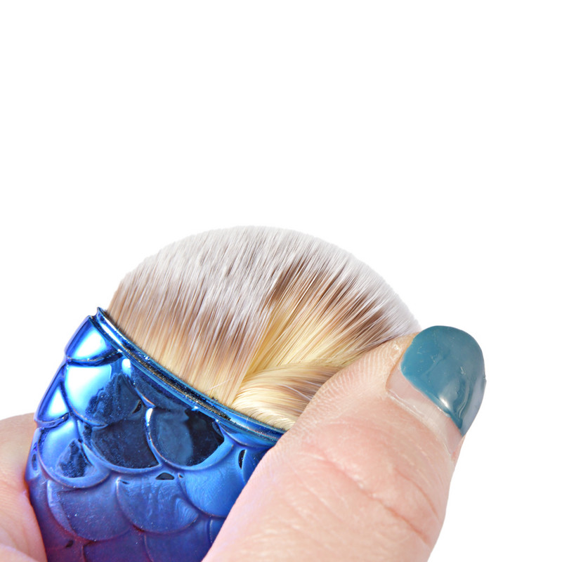 Βούρτσα νυχιών σε σχήμα ουράς ψαριού Καλλυντικά πινέλα με κάτω μέρος ψαριού Πούδρα σκόνης καθαρισμού για τα νύχια Βούρτσα νυχιών για εργαλεία μανικιούρ