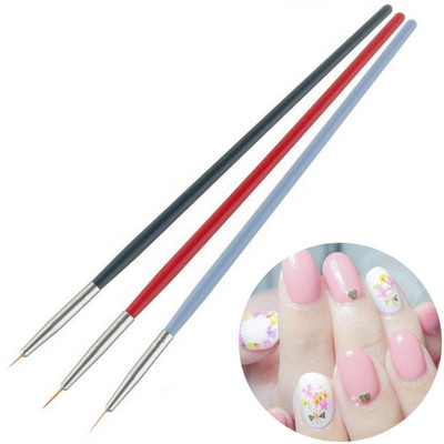 3 buc profesie nail art mâner metalic acrilic UV gel extensie constructor petale flori pictura desen perie instrumente de manichiură