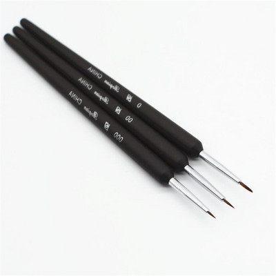 3 buc profesie nail art mâner metalic acrilic UV gel extensie constructor petale flori pictura desen perie instrumente de manichiură