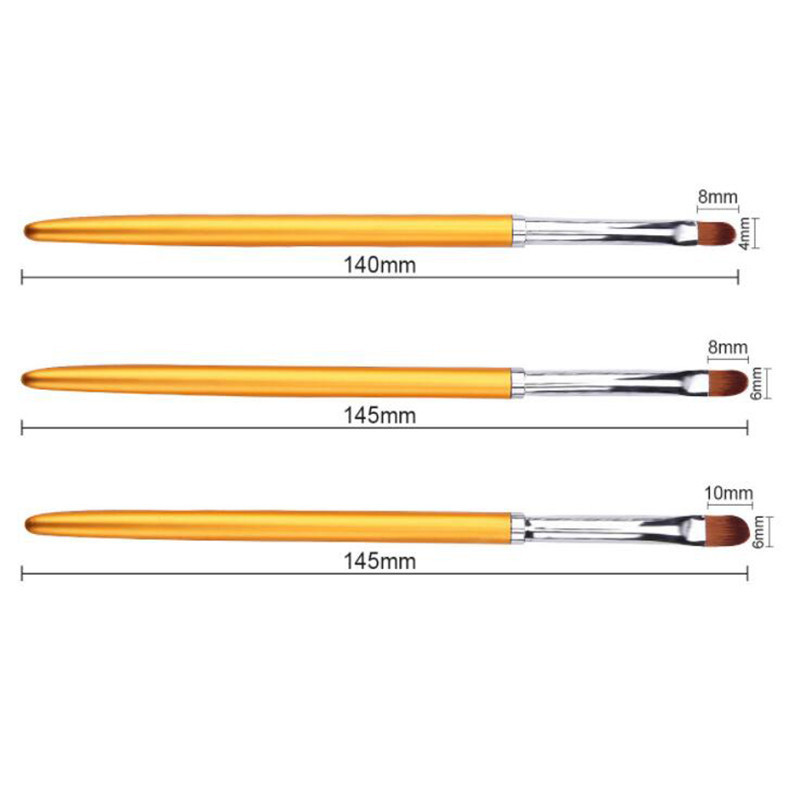 3 buc profesie nail art mâner metalic acrilic UV gel extensie constructor petale flori pictura desen perie instrumente de manichiură