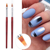 1 tk Gradient Bloom Nail Art Painting Pintsel, UV-geel küünekunsti pintsel puidust käepidemega nailonist juuste joonistamise maniküüri küünte tööriist