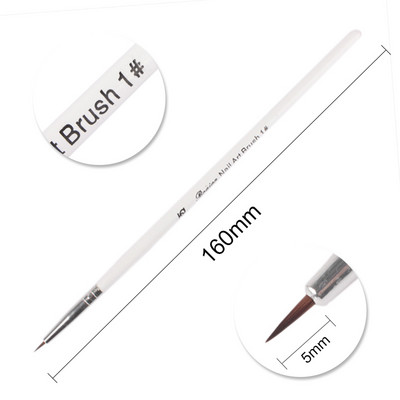 1 tk Gradient Bloom Nail Art Painting Pintsel, UV-geel küünekunsti pintsel puidust käepidemega nailonist juuste joonistamise maniküüri küünte tööriist