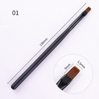 1 tk Gradient Bloom Nail Art Painting Pintsel, UV-geel küünekunsti pintsel puidust käepidemega nailonist juuste joonistamise maniküüri küünte tööriist