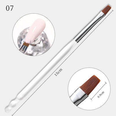 1 tk Gradient Bloom Nail Art Painting Pintsel, UV-geel küünekunsti pintsel puidust käepidemega nailonist juuste joonistamise maniküüri küünte tööriist