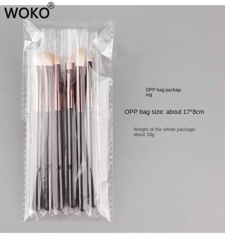 6 tk. Meigipintslite komplekt Lauvärvipintslite komplekt Puidust käepidemega Pehme sünteetilised juuksed Lauvärvide kortsude segamise meigitööriistad