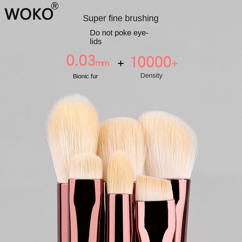 6 tk. Meigipintslite komplekt Lauvärvipintslite komplekt Puidust käepidemega Pehme sünteetilised juuksed Lauvärvide kortsude segamise meigitööriistad