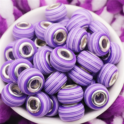 10 τμχ ακρυλικό ουράνιο τόξο ρίγες χάντρες πολύχρωμες χάντρες μεγάλη τρύπα Γούρια για γυναίκες Κοσμήματα κατασκευής βραχιόλια κολιέ Μπρελόκ